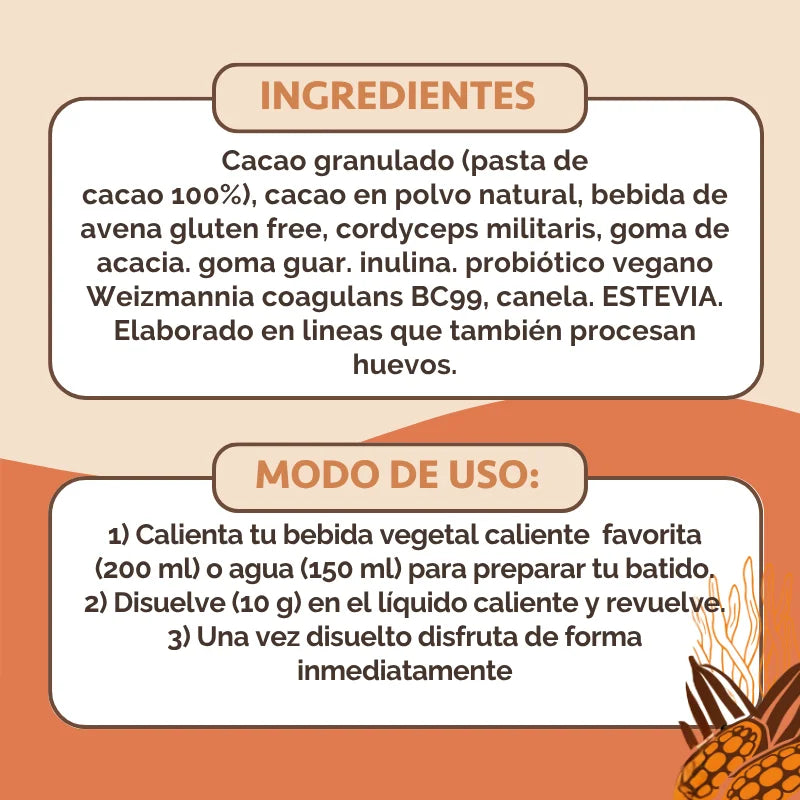 Probióticos + Fibra Prebiótica OBIO: Sabor Cacao (60 Porciones)