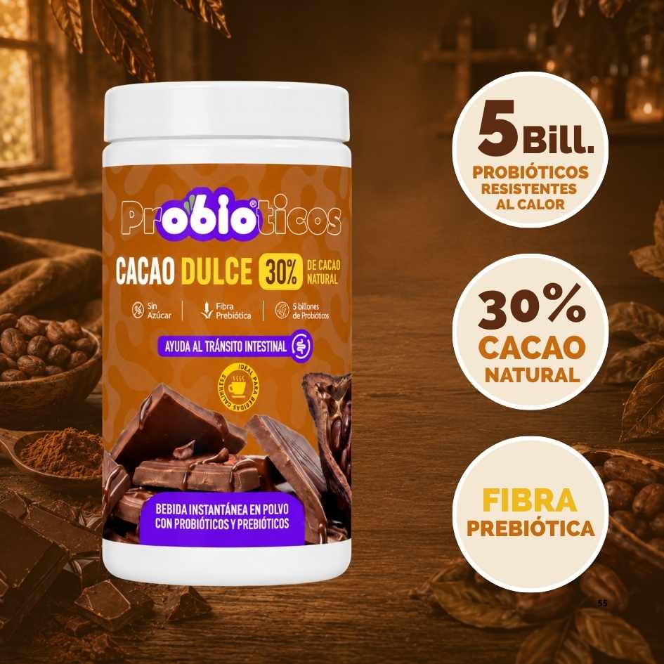 Probióticos + Fibra Prebiótica OBIO: Pack Dúo Cacao (36 Porciones)