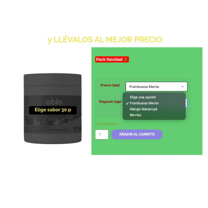 Pack Personalizable Probióticos + Fibra Prebiótica OBIO: Arma tu Mix (45 Porciones)