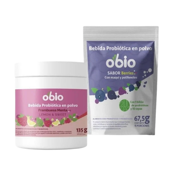 Pack Personalizable Probióticos + Fibra Prebiótica OBIO: Arma tu Mix (45 Porciones)