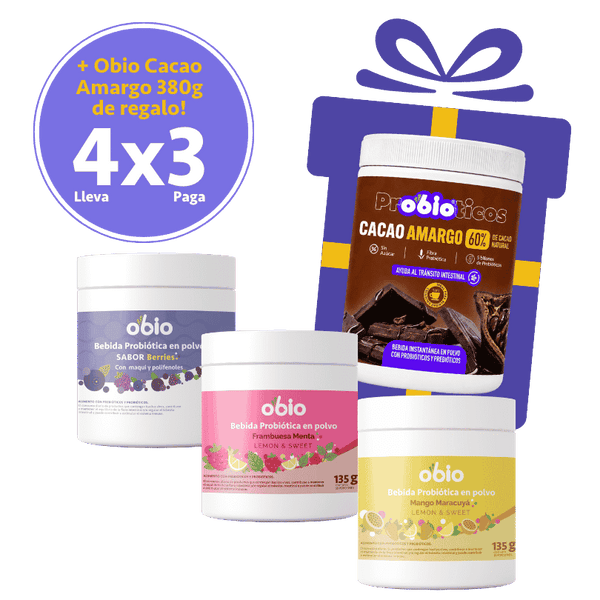 Pack 90 días + Obio Cacao Amargo 380g GRATIS
