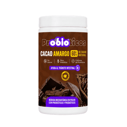 Probióticos + Fibra Prebiótica OBIO: Cacao Amargo (18 Porciones)