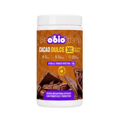 Probióticos + Fibra Prebiótica OBIO: Cacao Dulce (18 Porciones)