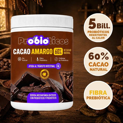 Probióticos + Fibra Prebiótica OBIO: Cacao Amargo (38 Porciones)