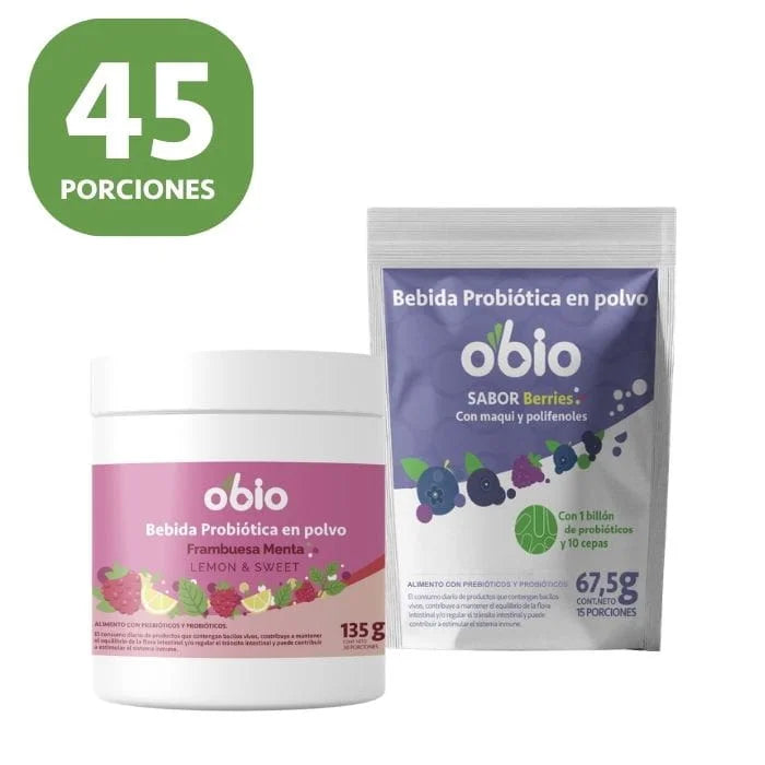 Pack Personalizable Probióticos + Fibra Prebiótica OBIO: Arma tu Mix (45 Porciones)
