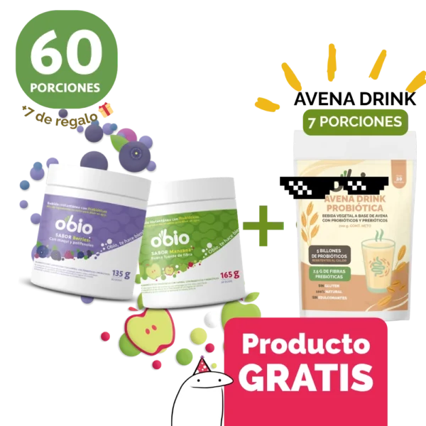 2-Pack Manzana y Berries 60 porciones + 7 porc. AVENA DRINK