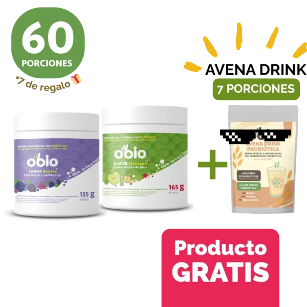 2-Pack Manzana y Berries 60 porciones + 7 porc. AVENA DRINK