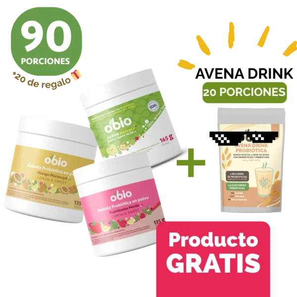 3-Pack Surtidos con Manzana 90 porciones + 20 porc. AVENA DRINK