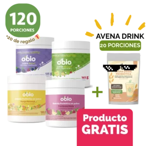 4-Pack full sabores Obio 120 Porciones + 20 porc. AVENA DRINK